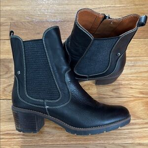 Pikolinos, Black Leather, Llanes, Ankle Boots, Sz 39